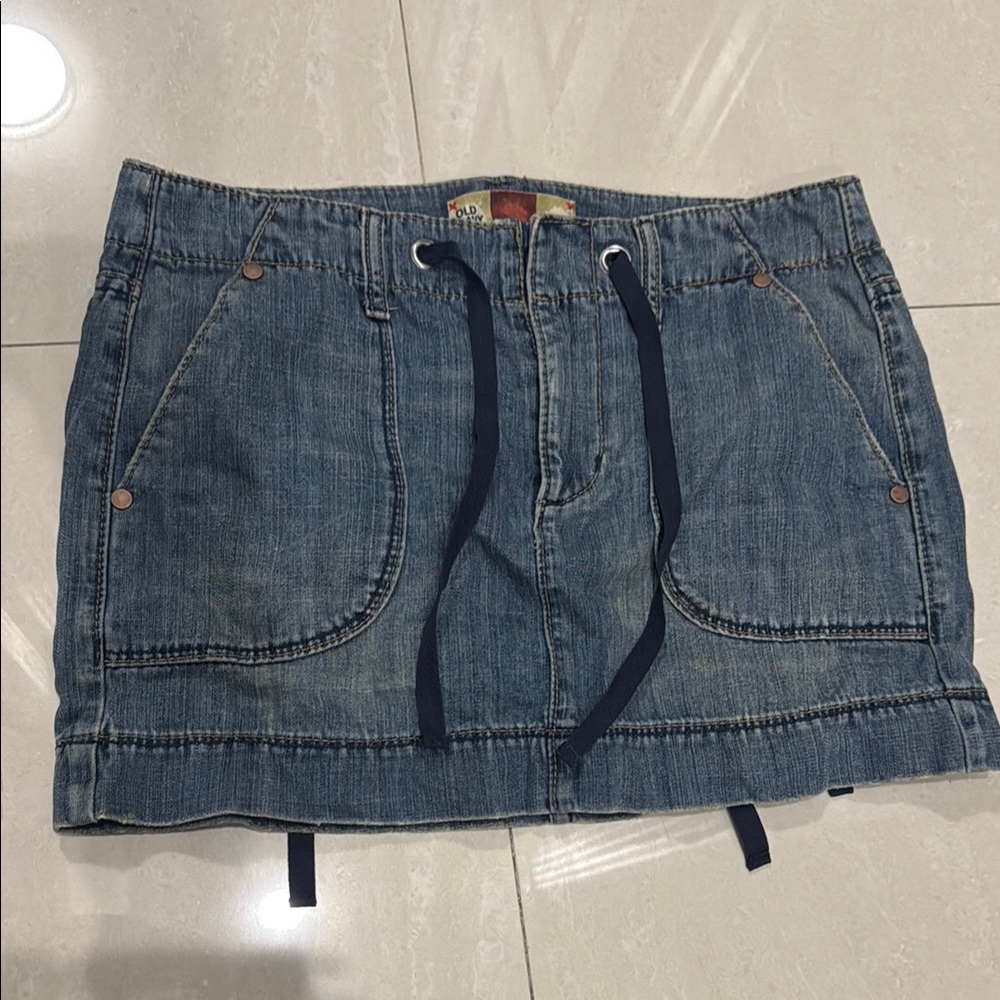 y2k low waist denim mini skirt